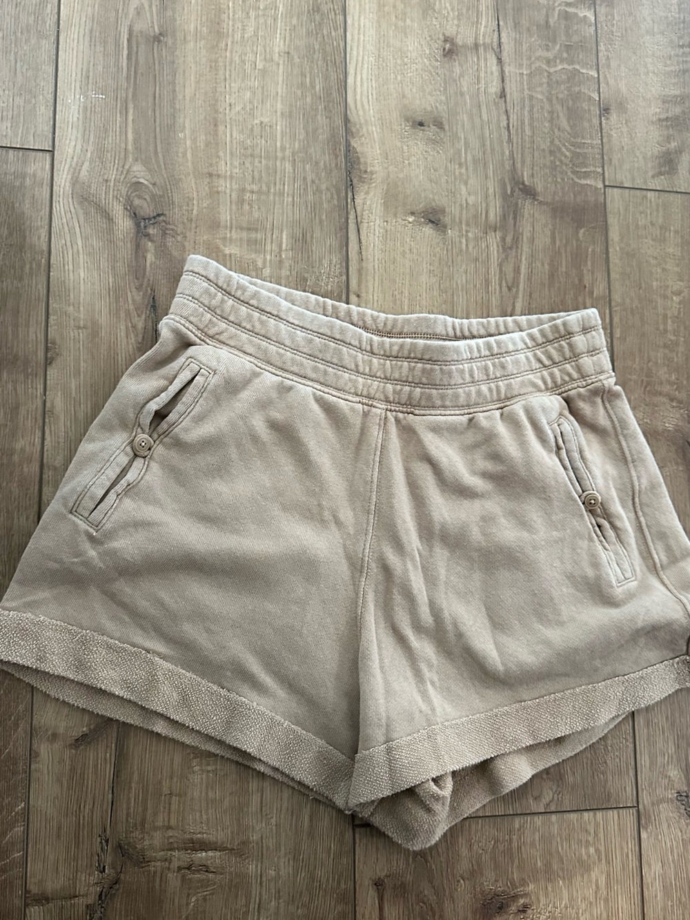 aerie Tan Terry Elastic Waist Casual Shorts